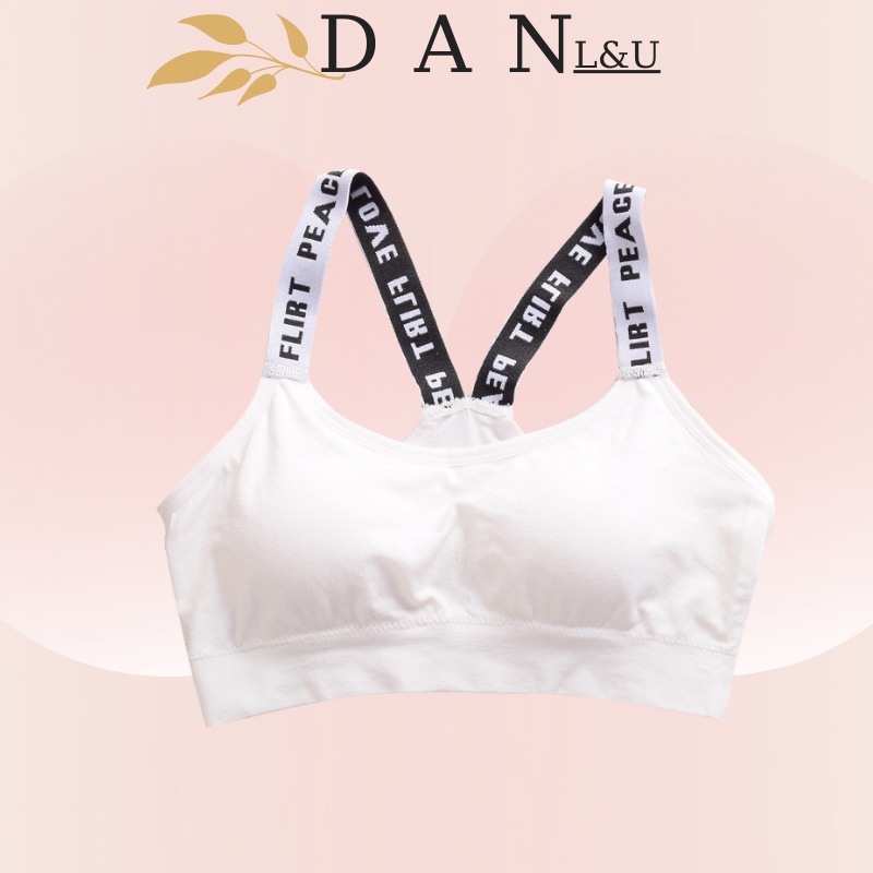 Áo Ngực Thể Thao 2 Dây Viền Chữ Cá Tính Cho Nữ DAN L&amp;U A1102
