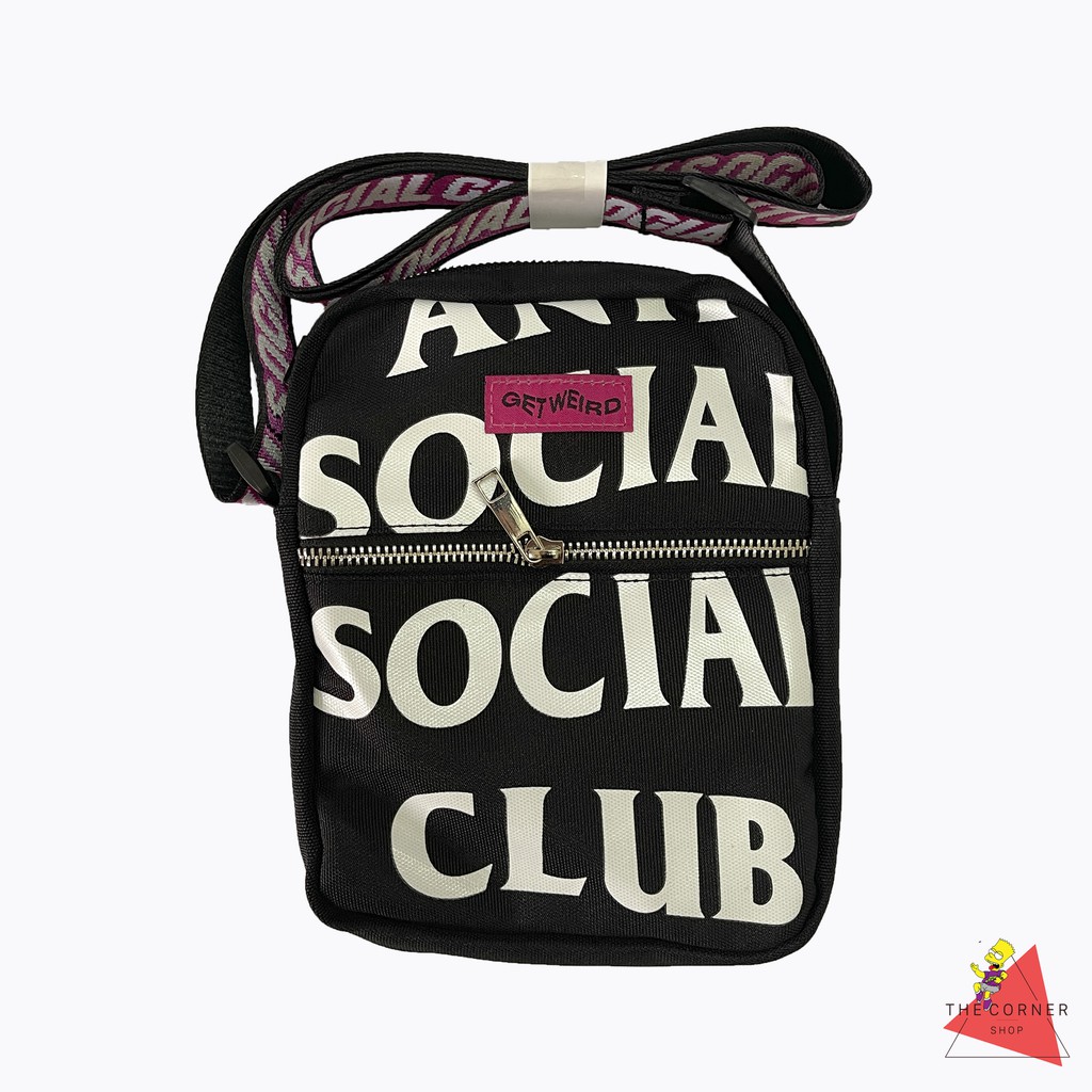 Túi đeo chéo Anti Social Social Club - ASSC Shoulder Bags(đen/đỏ) [Ảnh thật]