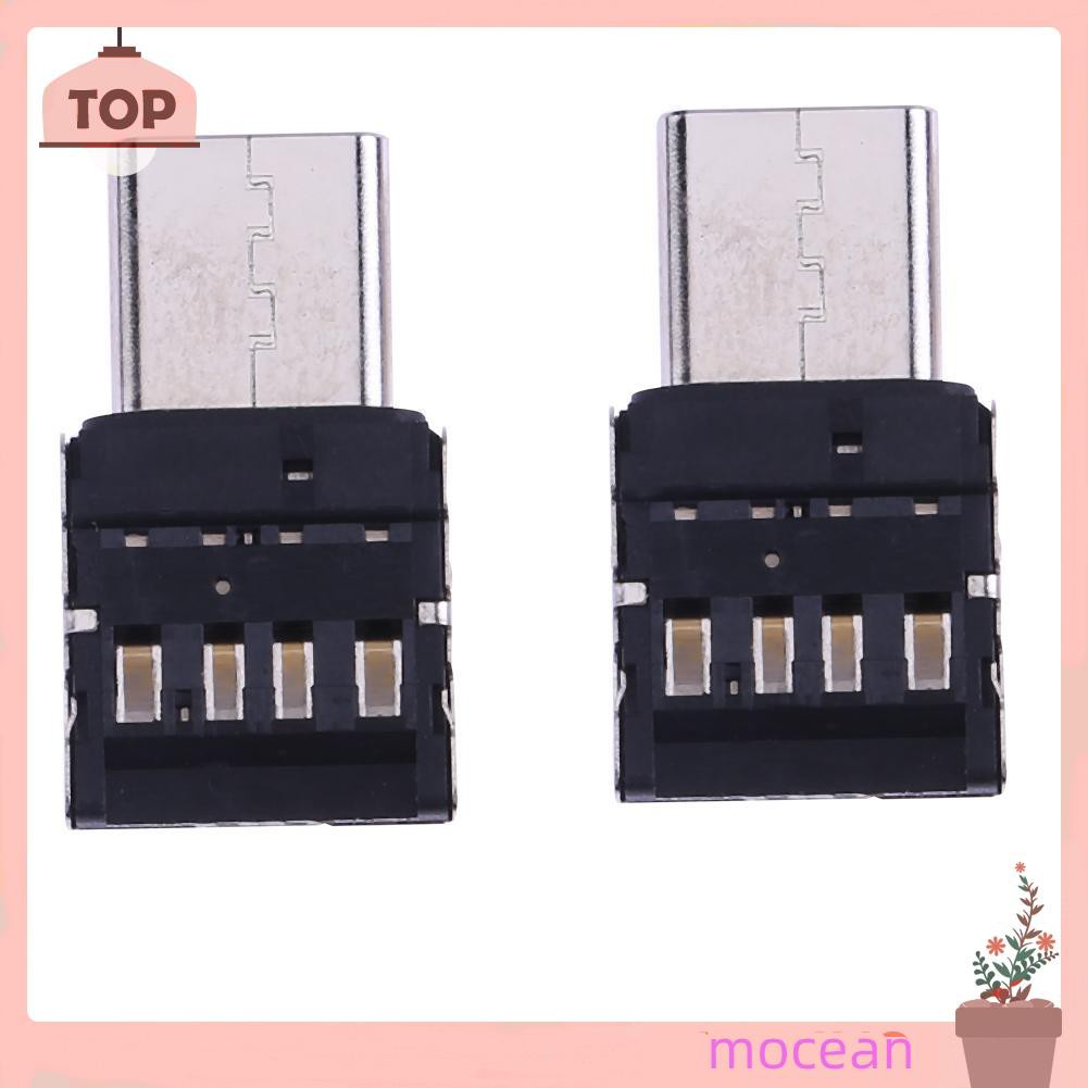 Mocean 2pcs USB3.1 Type-C Male to Micro USB2.0 Female Converter Adapters Connector