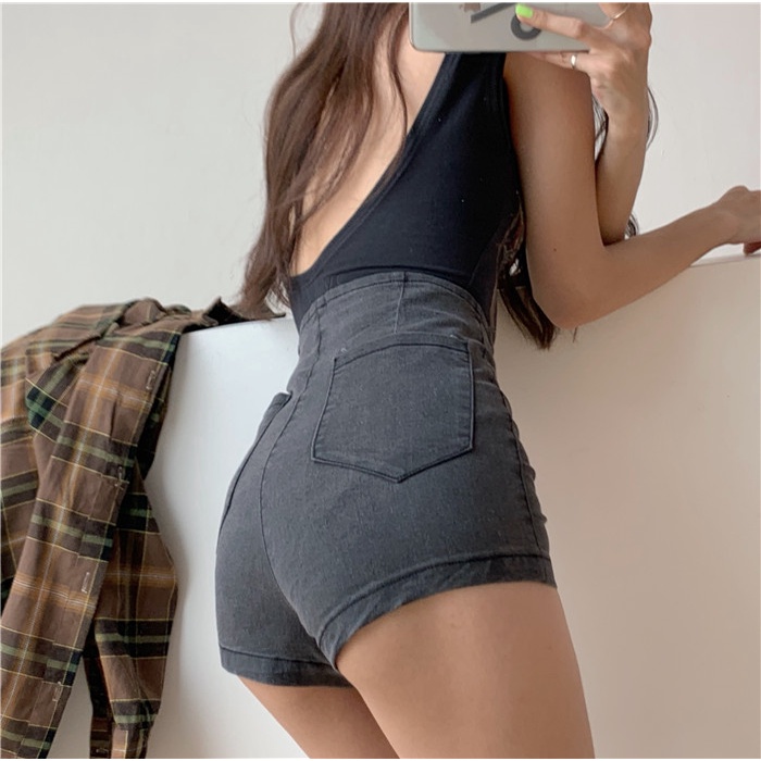 Quần short denim Lưng Cao Thời Trang Quyến Rũ Cho Nữ