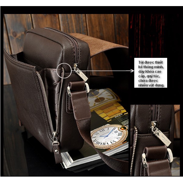 Túi đeo chéo Kangaroo nam cao cấp vừa Ipad KDR-TDC028 KODOROS | BigBuy360 - bigbuy360.vn