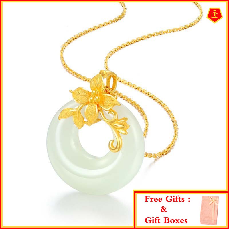 Mặt vòng cổ Đá Canxedon Trắng Thiết Kế Sang Trọng