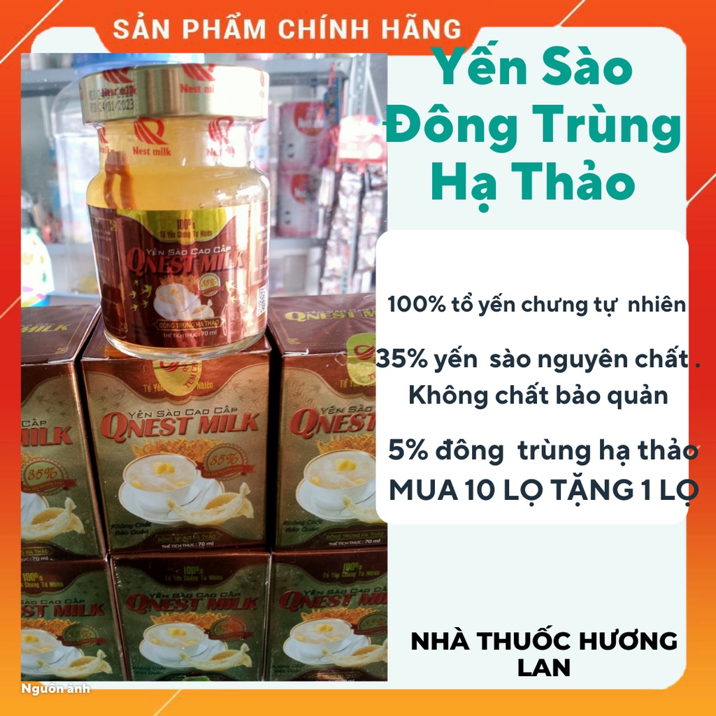 Yến Sào Đông Trùng Hạ Thảo Cao Cấp Với 35% Yến Sào Nguyên Chất 100% Tổ Yến Chưng Tự Nhiên Không Chất Bảo Quản Lọ 70ml