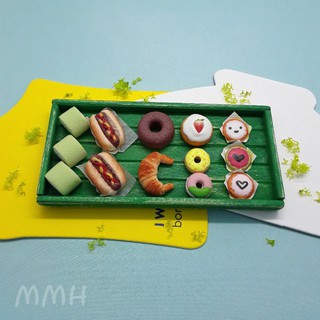 Mô hình thu nhỏ_Khay bánh vintage minifood miniature🍩🍩🍩