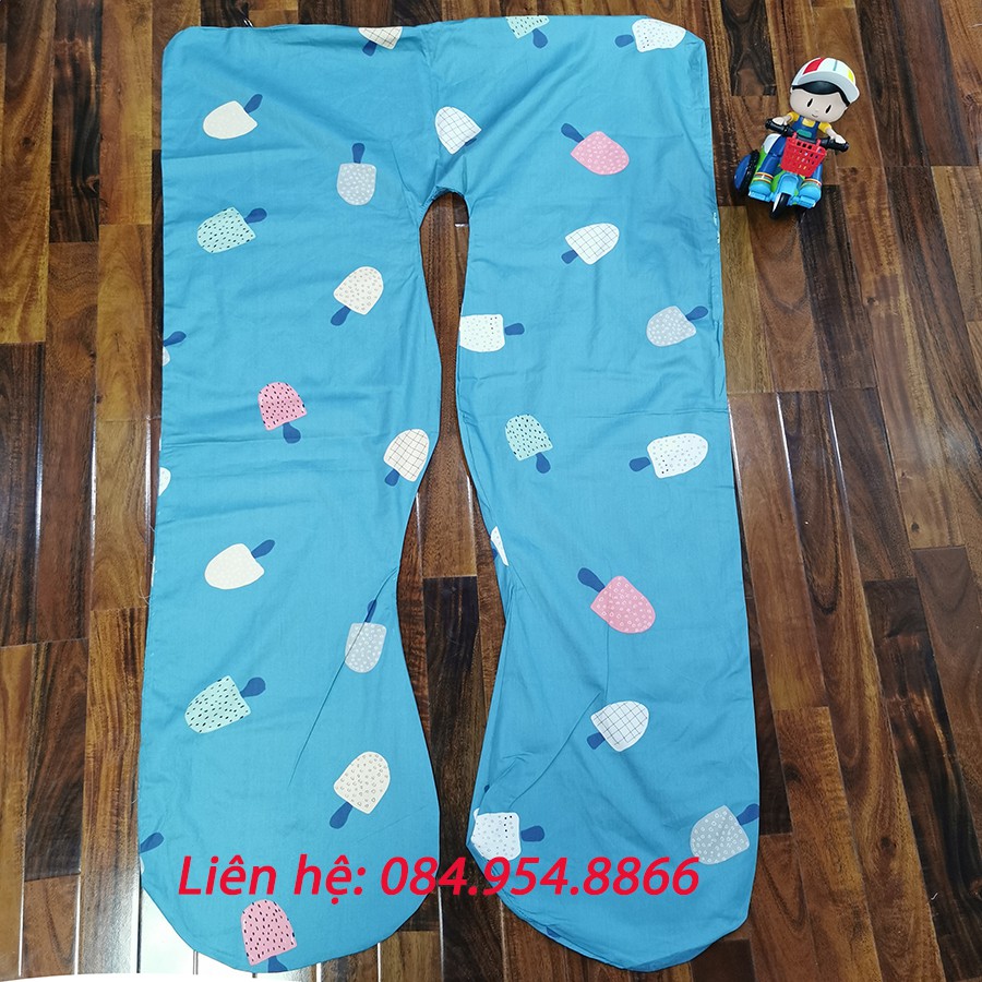  VỎ GỐI ÔM CHỮ U BÀ BẦU THAY THẾ 100% COTTON/NHUNG