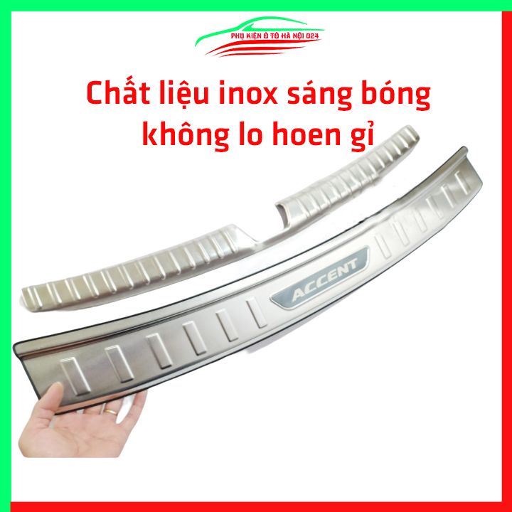 Ốp chống trầy cốp Accent 2021-2022 inox sáng bóng