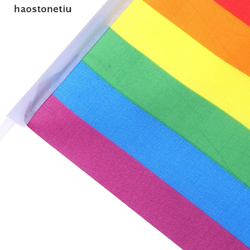 Ha Set 5 Cờ Cầu Vồng Cầm Tay Gay Pride Lesbian Peace LGBT N