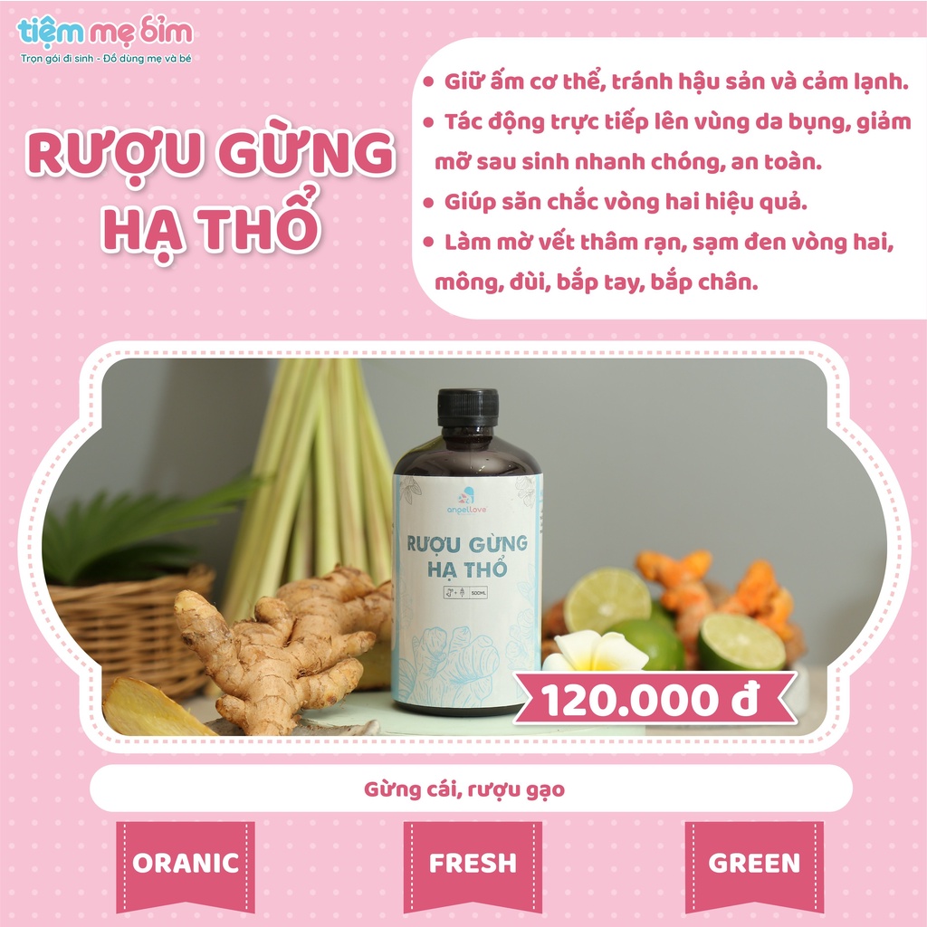 Rượu Gừng Hạ Thổ Organic Giúp Giảm Mỡ - Đánh Gió - Phòng Ngừa Cảm Cúm Cho Mẹ Sau Sinh