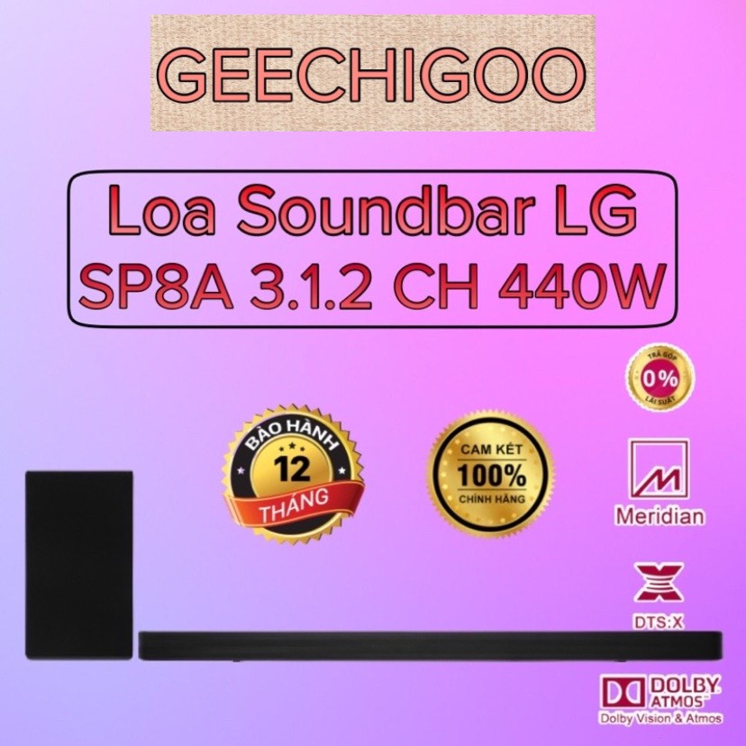 Loa thanh Soundbar LG 3.1.2 SP8A 440W Chính hãng bảo hành 12 tháng trên toàn quốc
