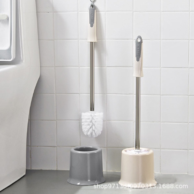 Bộ Bàn Chải Chà Toilet Bằng Thép Không Gỉ Với Giá Đỡ Và Kẹp Nhỏ Hai Đầu Cọ Vệ Sinh Toilet