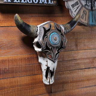 Mô hình đầu bò rừng trạm khắc treo tường - Decor đồ trang trí phong cách Cowboy Viễn Tây