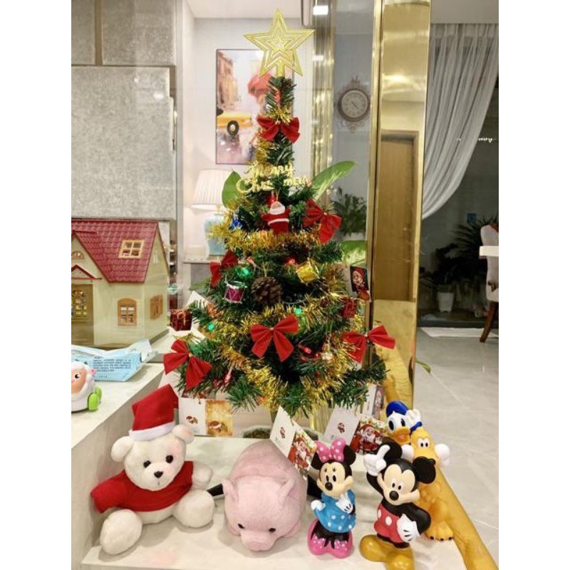 [Tặng Kèm 2 Dây Kim Tuyến + Ngôi Sao] Cây Thông Noel Cao Cấp Cao 90cm