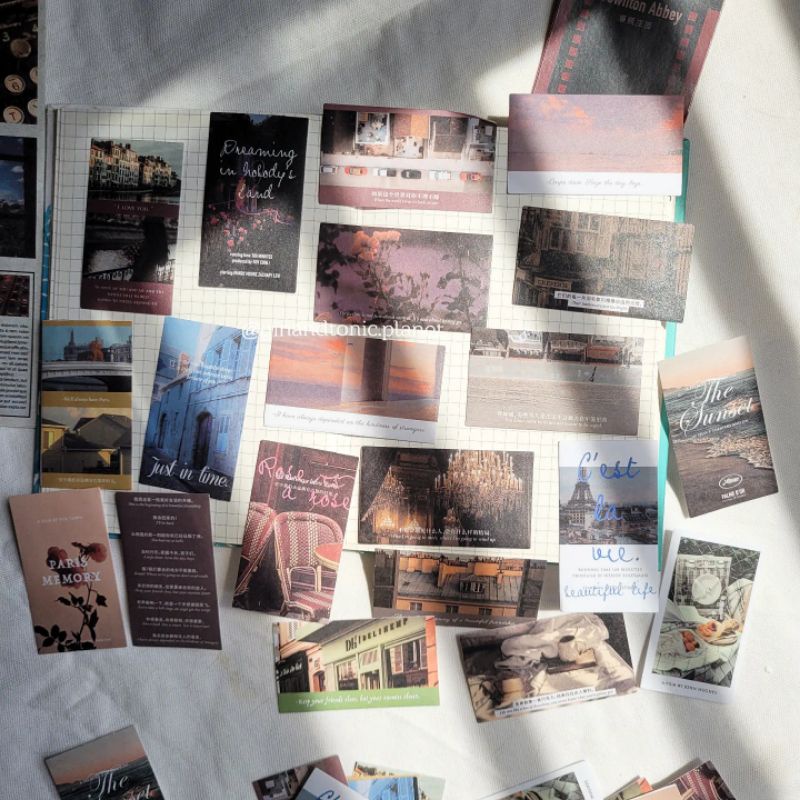 Set 20 quote sticker phong cách vintage và du lịch dùng trang trí bullet journal - ginandtonic