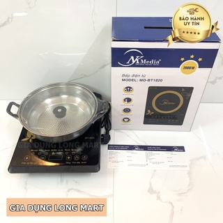 💥bếp điện từ media md-bt1820 tặng kèm nồi - bếp từ đơn phím cơ media md-bt1820 công suất 2000w