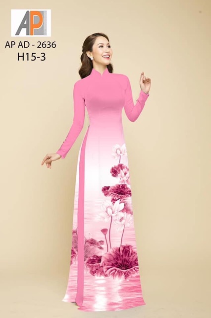 Vải áo dài hoa sen