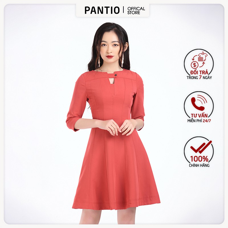 Đầm công sở chất liệu Thô dáng suông tay lỡ FDC92673 - PANTIO