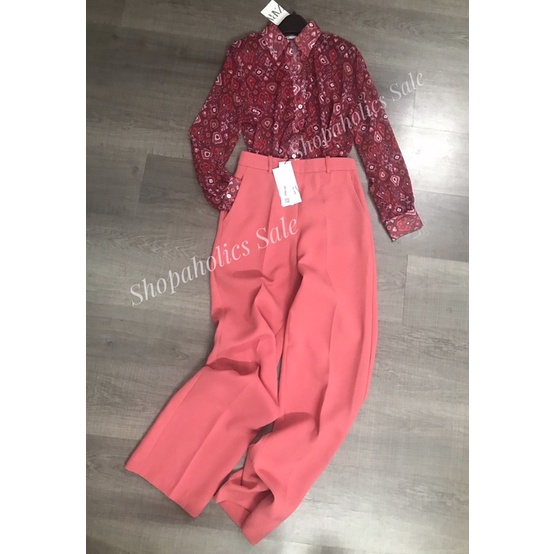 Áo sơmi voan đỏ ZARA Auth new tag S