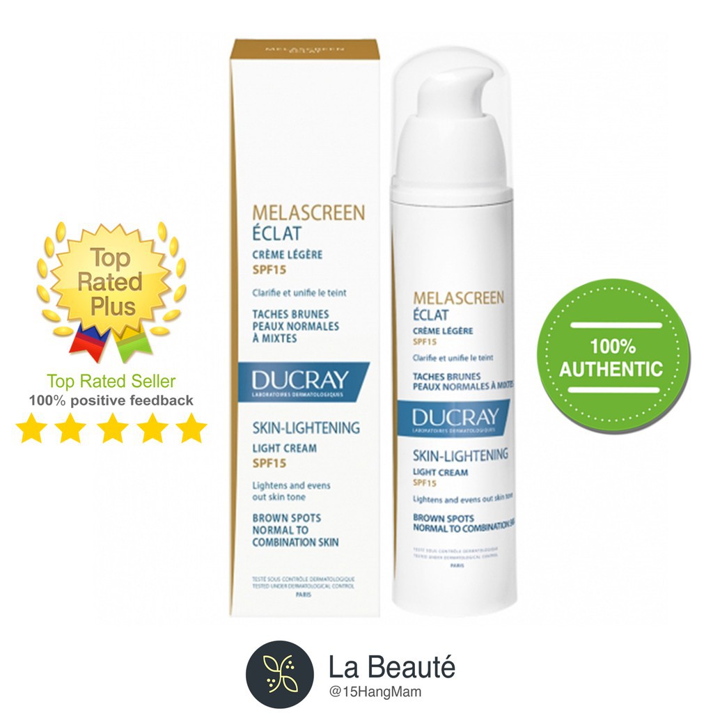 Ducray Melascreen Éclat Crème Légère Spf15 - Kem Dưỡng Làm Sáng, Đều Màu Da, Có Chống Nắng 40ml