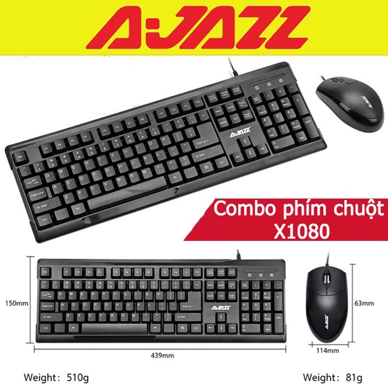 Bộ Bàn Phím Edra AJAZZ X1080 Chính Hãng - Bộ bàn phím chuột văn phòng