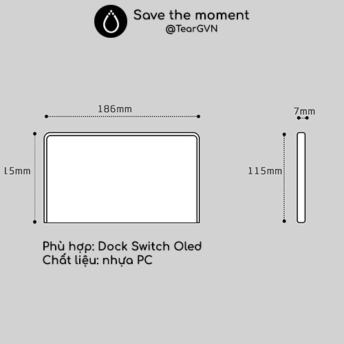 Ốp cứng trong suốt bảo vệ Dock (IINE) cho Switch Oled