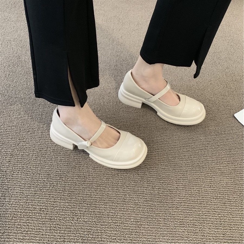 Giày Da Mũi Tròn Hàn Quốc