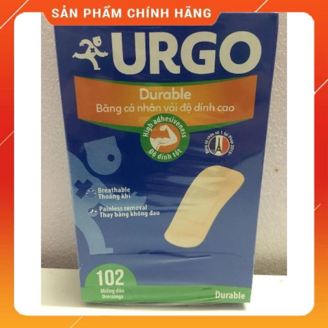Băng Gâu Surego Hộp 102 Miếng Dán Vết Thương, Băng Cá Nhân Urgo, Băng Y Tế Sơ Cứu Vết Thương
