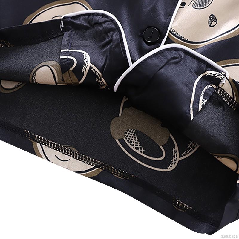 Bộ Đồ Ngủ Ngắn In Hình Gấu Dễ Thương Cho Bé Từ 1-6 Tuổi