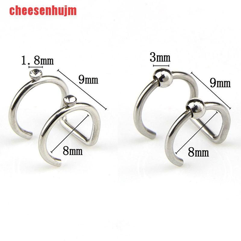 [cheesenhujm]Crystal Non-Piercing Clip On Ear Stud Cuff Wrap Hoop Earrings Cartilage Gift