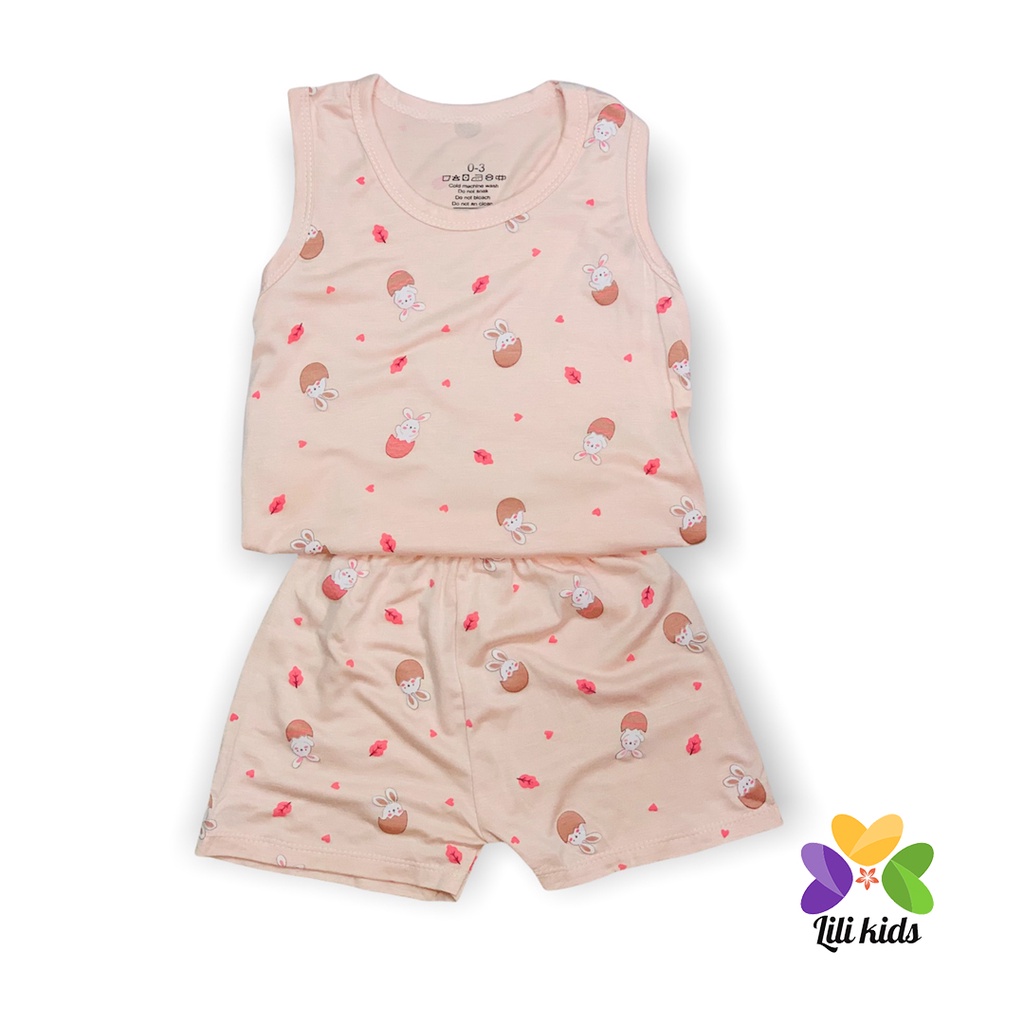 Bộ ba lỗ cho bé trai bé gái LILI.KIDS chất thun lạnh in hình họa tiết BBL06