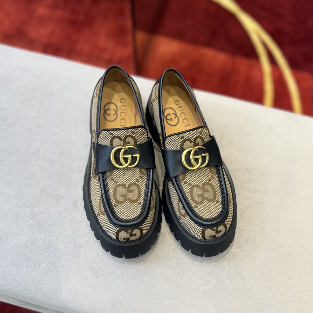 Giày lười nữ Gucci GC GG hoạ tiết thương hiệu thời thượng