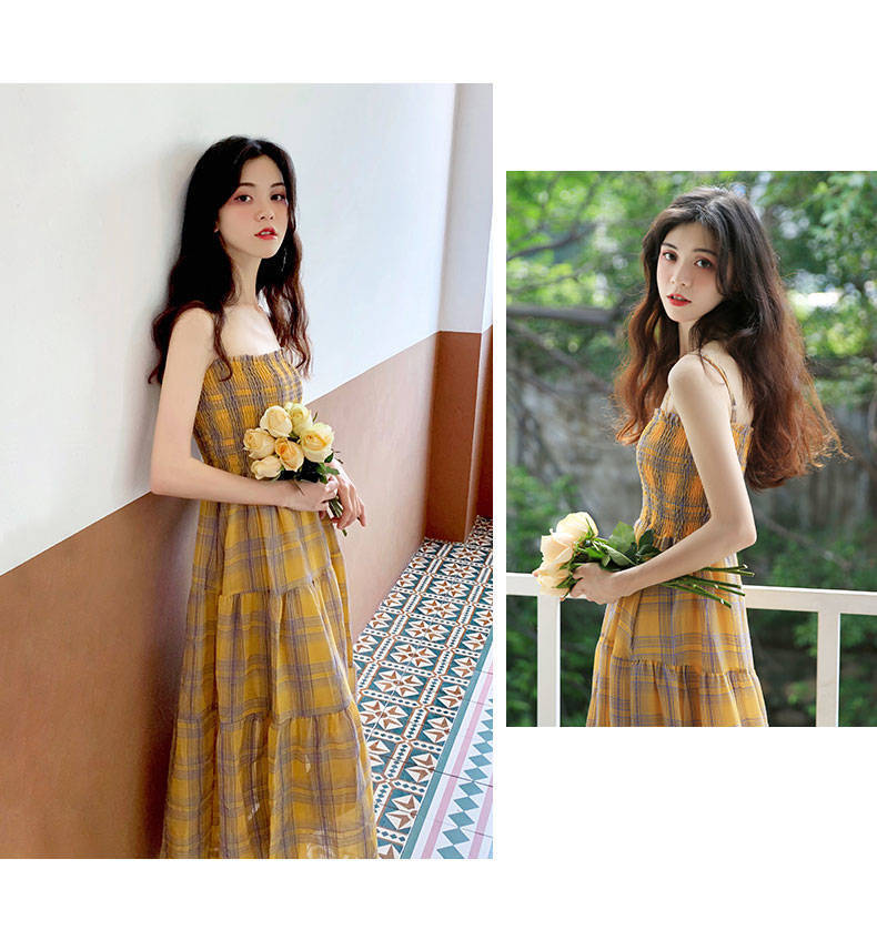 NRVP Đầm nữ không tay họa tiết sọc phong cách Pháp thời trang 2021