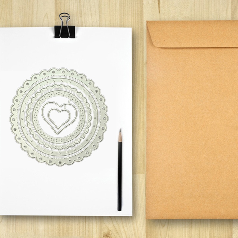 Khuôn Cắt Giấy 3D Hình Trái Tim Trang Trí Scrapbook