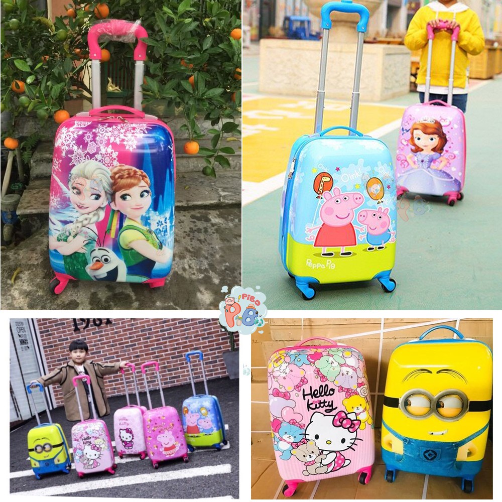 Vali Cho Bé Yêu Size 18'' Elsa, Spiderman, Minion, Hello Kitty, Peppa Pig, Doraemon, Sofia, McQueen - PiBo