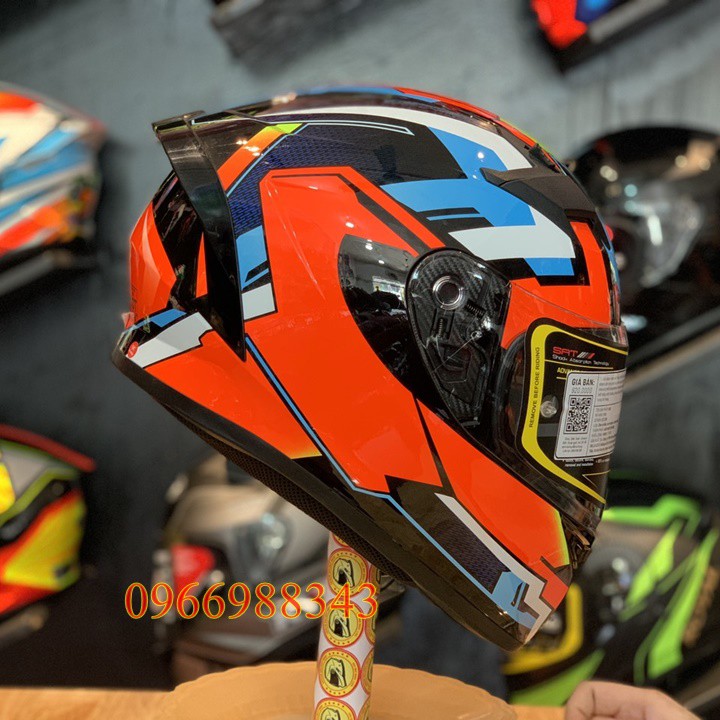 Giá Tận Kho - Nón bảo hiểm Fullface ROC R01 tem cam siêu đẹp