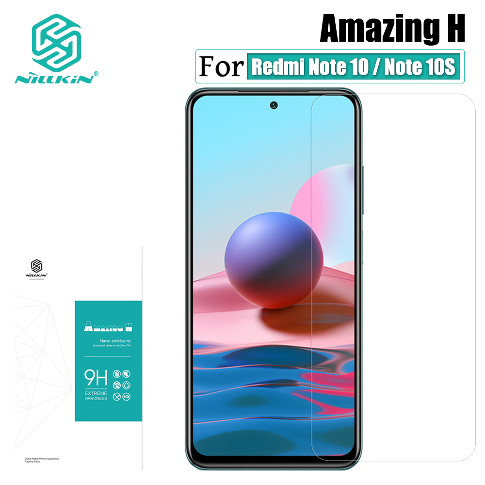 Kính cường lực Nillkin H cho Xiaomi Redmi Note 10 4G / Redmi Note 10S chống cháy nổ 0.33mm 9H trong suốt chống lóa