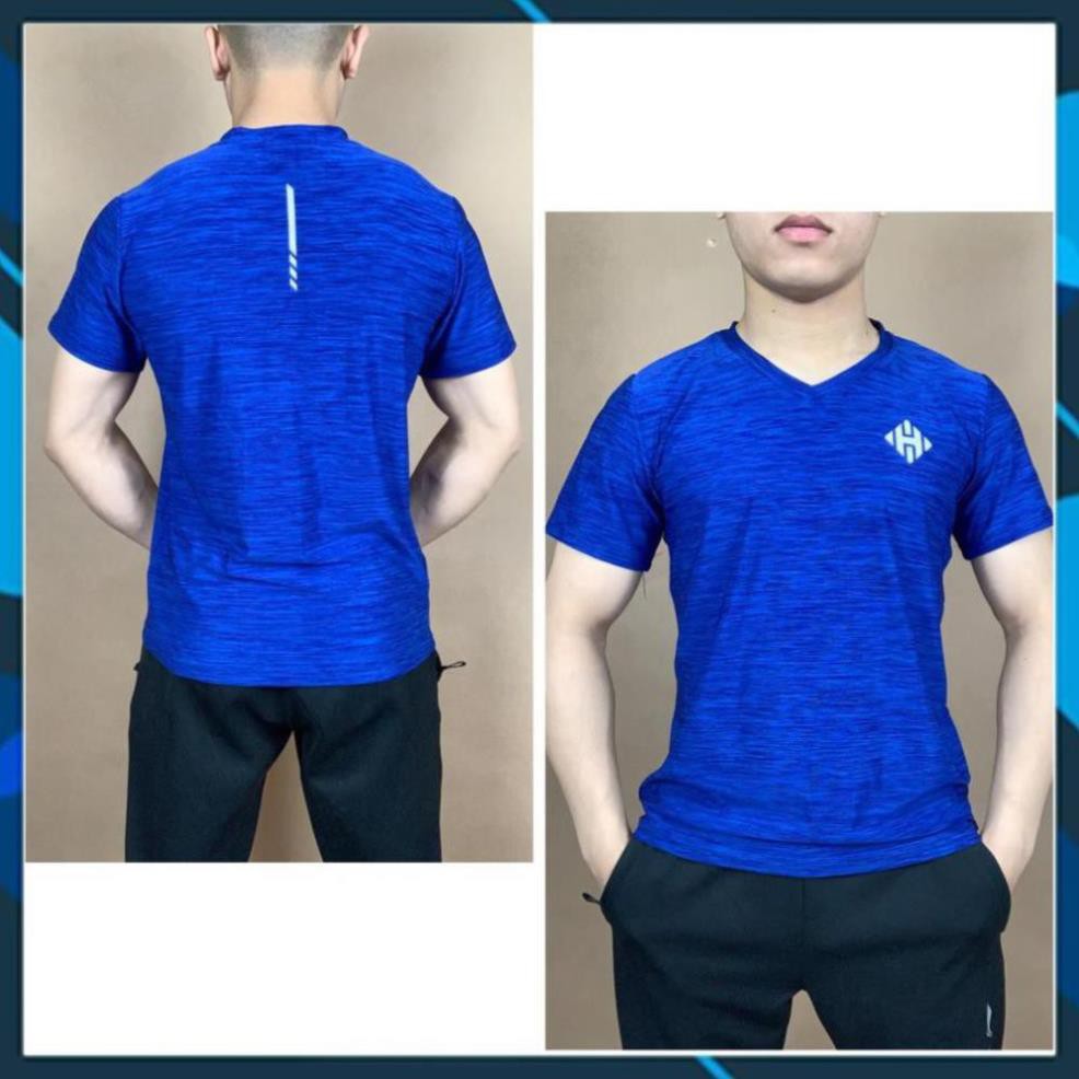 Áo thun nam cổ tim trơn cộc tay vải thun lạnh co dãn 4 chiều thương hiệu Hsimple áo thể thao tập gym nam áo body ་  ྇