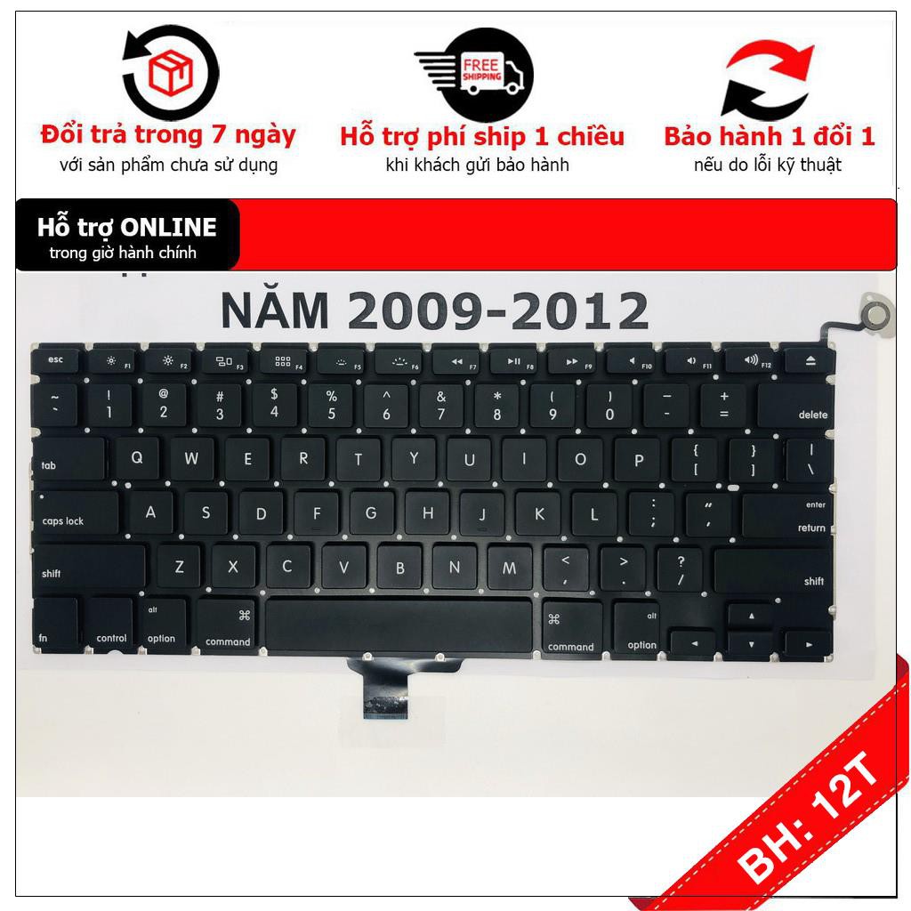 [BH12TH] [- Bàn Phím Apple Macbook Air Màn 13 Inch Mã A1278 Năm 2009 - 2012 Hàng Mới 100%