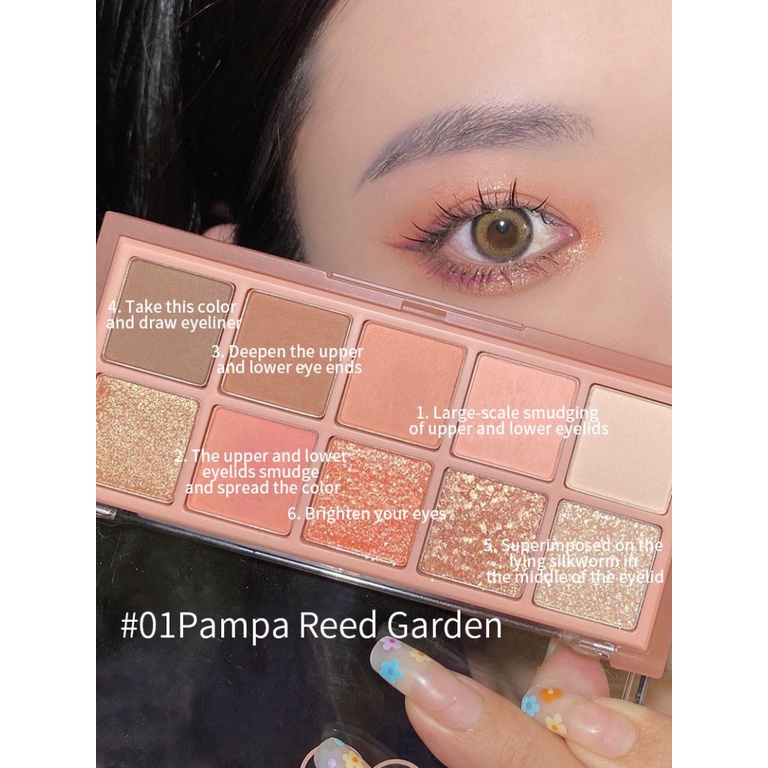 Bảng phấn mắt DIKALU 9/10 màu hiệu ứng lì và ánh nhũ ngọc trai thời thượng