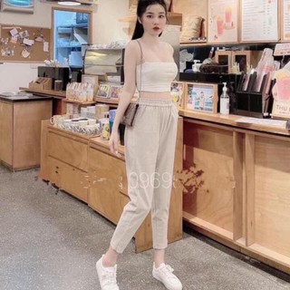 quần baggi dạ hàn chun 2 khuy gấu