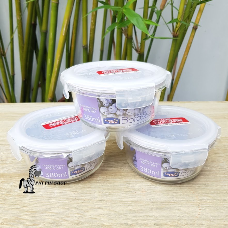 Set 3 hộp thủy tinh Lock&amp;Lock Ovenglass dung tích 380ml