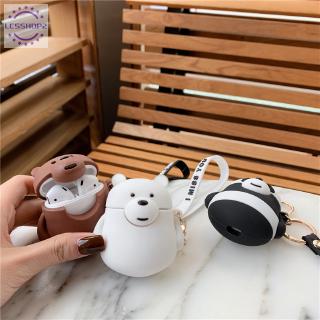 Vỏ bọc silicone hình We Bare Bears cho hộp sạc tai nghe Airpod