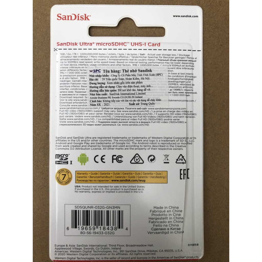 [CHÍNH HÃNG] Thẻ nhớ 32G Sandisk - Thẻ nhớ 32G Lexar - Chính hãng Vĩnh Xuân, Mai Hoàng