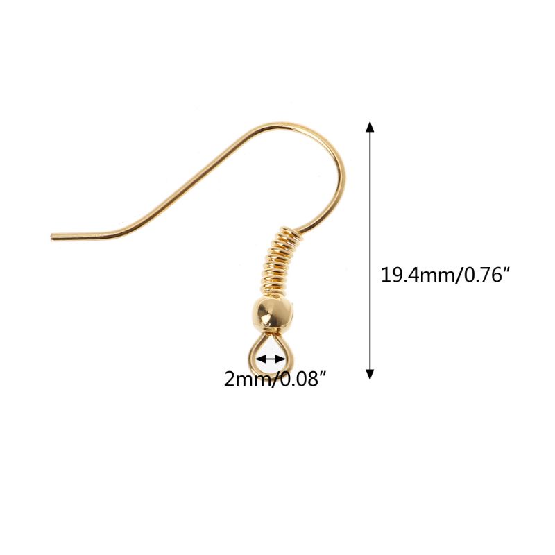 Set 100 Móc Câu Cá Màu Vàng / Bạc Không Gây Dị Ứng Tiện Dụng