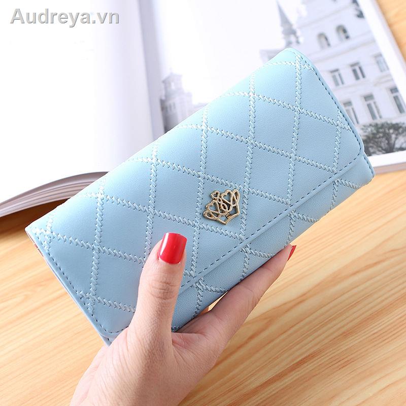 1.06▫๑ﺴ2021 ví mới nữ dài phiên bản Nhật Bản và Hàn Quốc đa chức năng dung lượng lớn vương miện kim cương túi xách điện thoại di động