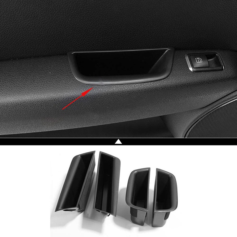 Bộ 4 Hộp Đựng Đồ Dùng Gắn Tay Vịn / Cửa Trước / Sau Trang Trí Nội Thất Xe Hơi Mercedes Benz C Class W204 2008-201