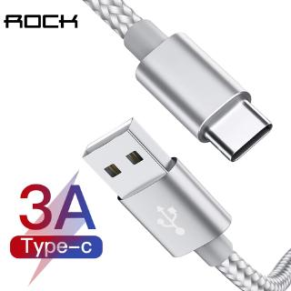 Rock data/charging cable type c usb c 0.25m 1m 1.5m 2m 3m nylon 3a fast charging for samsung