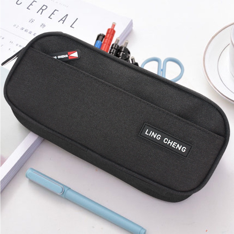 Hộp bút nam Túi Đựng Bút Hai Lớp Bằng Vải Oxford Cỡ Lớn Cho Nam Và Nữ