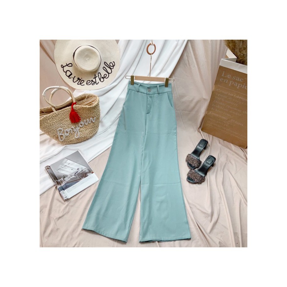 [Co size] Quần ống suôn màu trơn