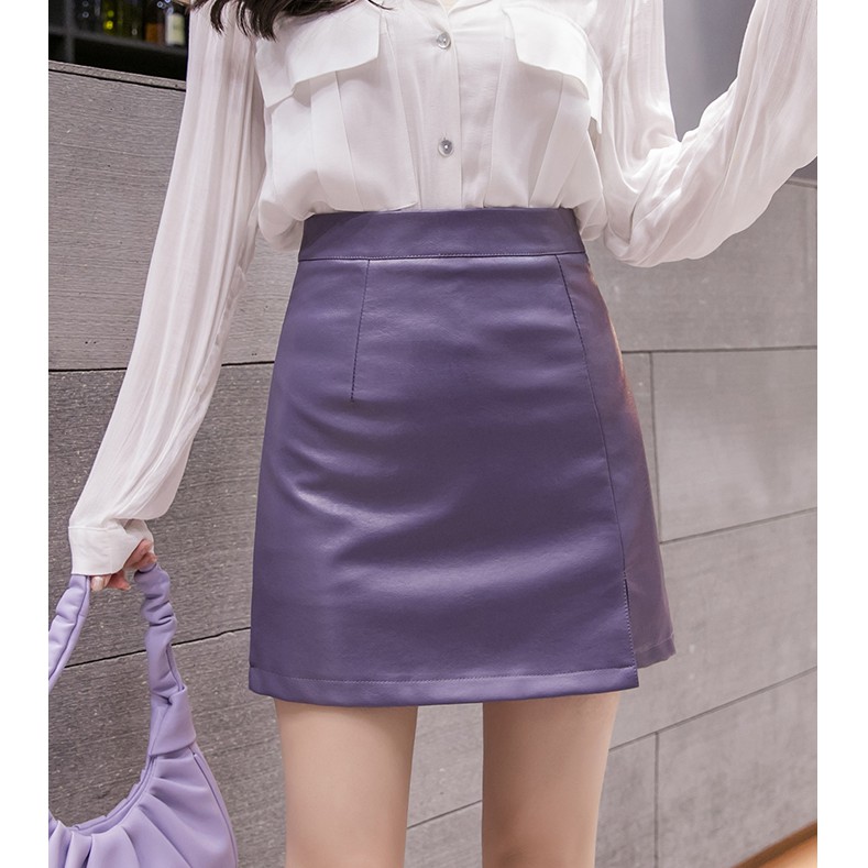 Chân váy chữ A bằng da PU phong cách Hàn Quốc hợp thời trang cho nữ | BigBuy360 - bigbuy360.vn
