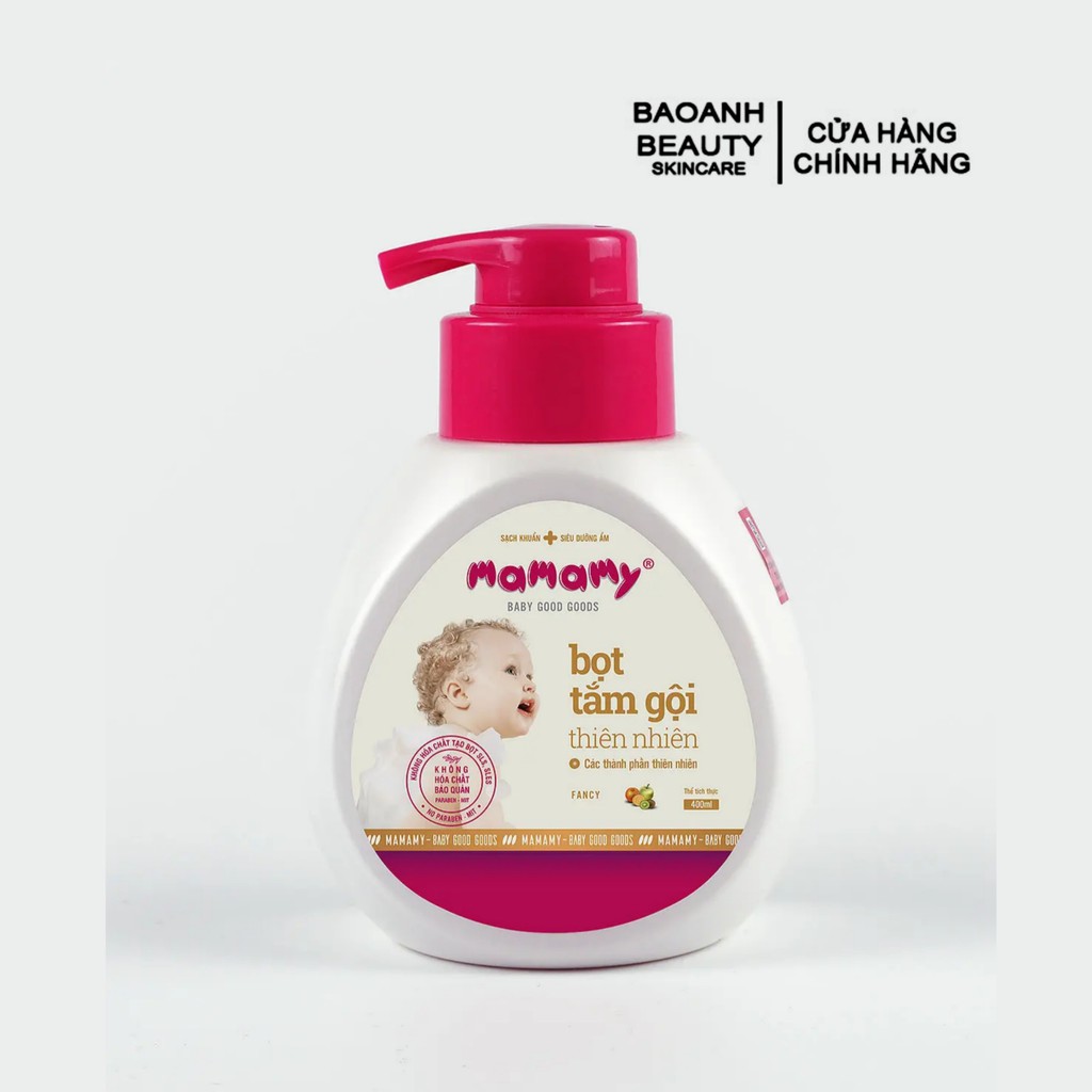 Bọt tắm gội thiên nhiên Mamamy 400ml 3 mùi giao ngẫu nhiên